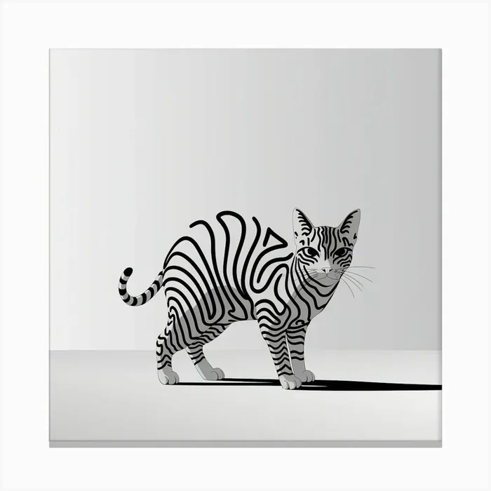 Zebra Cat Canvas Print by Cateferia