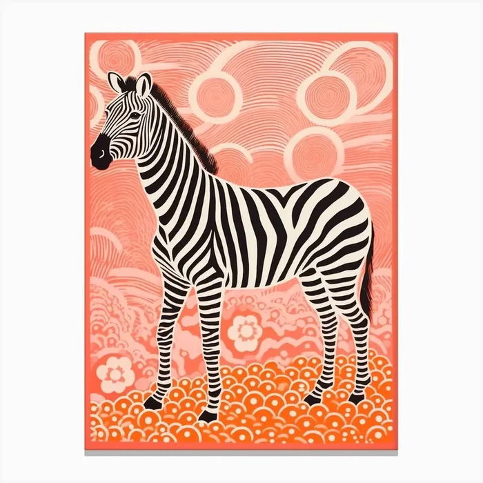 Zebra Coral Pattern 3 Canvas Print by AfricanWild Strokes
