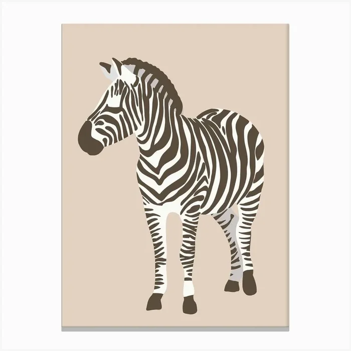 Zebra Jungle Safari Canvas Print by Piccalilli Prints