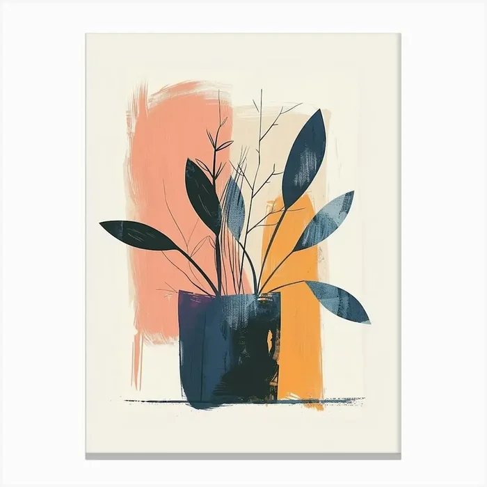 Zebra Plant Minimalist Illustration 5 Canvas Print by Petal Pigments