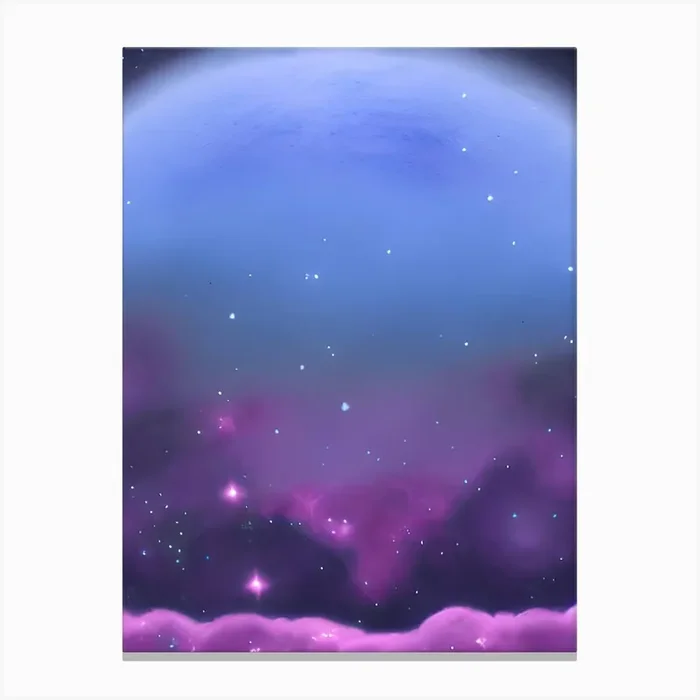 Zen Planet Clouds Surreal Stars And Fog Abstract Purple Planet Canvas Print by Danny Barber