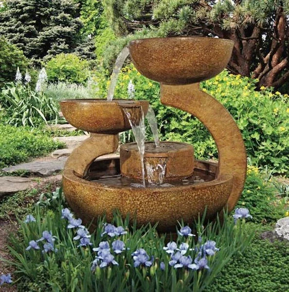 Zen Three Bowl Garden Fountain