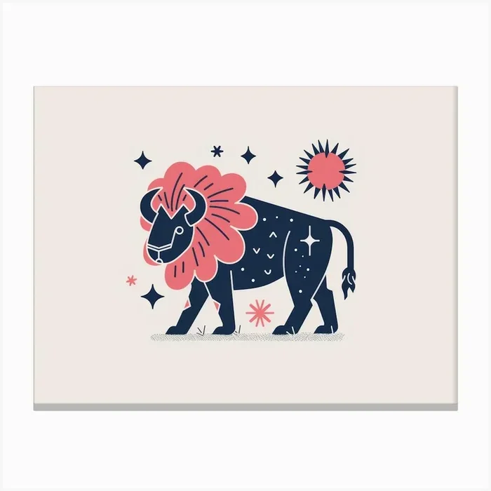 Zodiac Bull Canvas Print by Moving Clouds Art