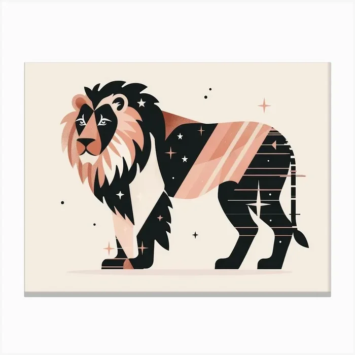 Zodiac Lion Canvas Print by Moving Clouds Art