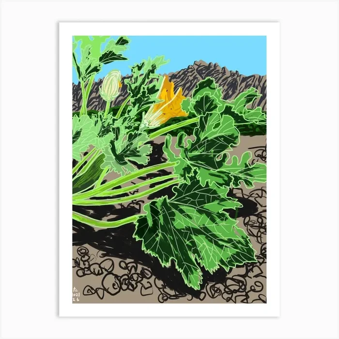 Zucchini Art Print by Asobōze